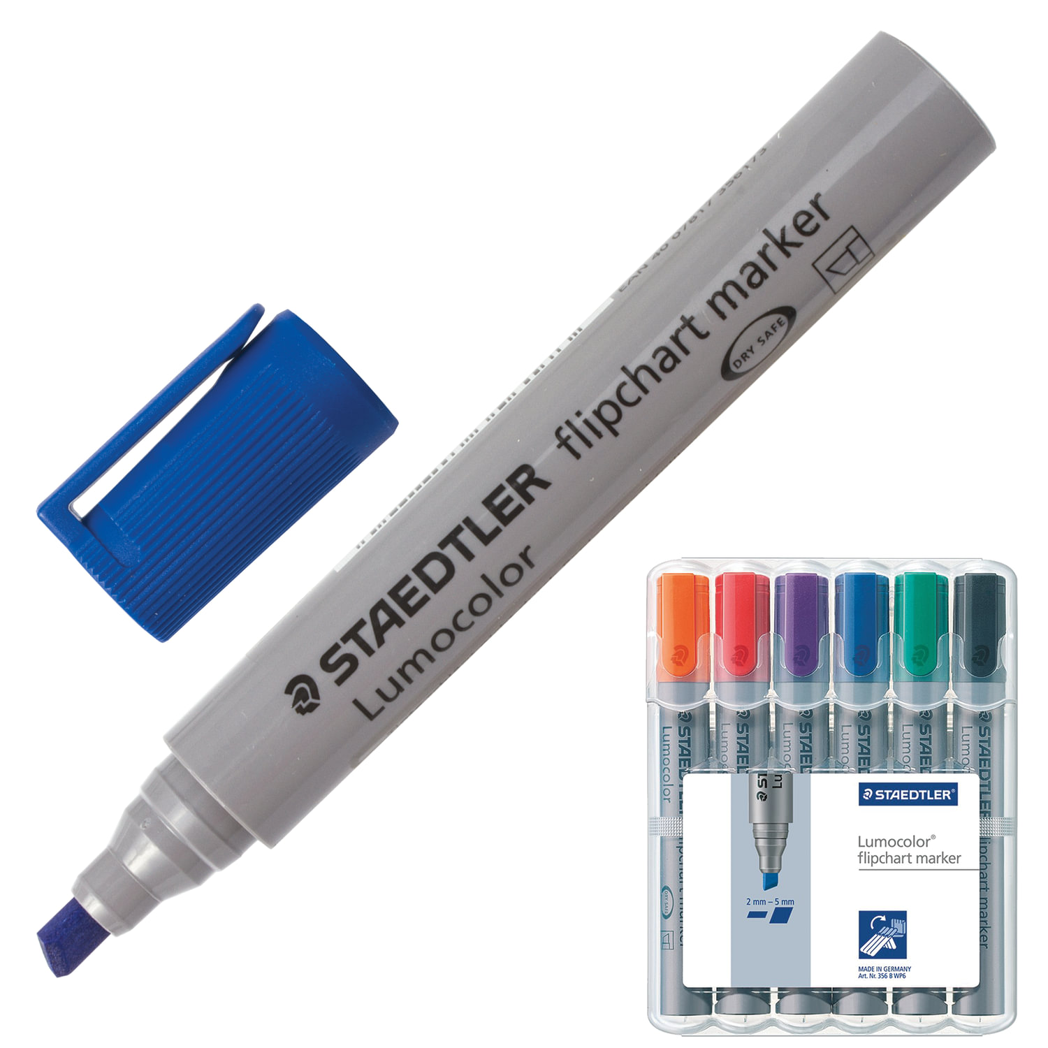 Маркеры для флипчарта STAEDTLER в НАБОРЕ 6 шт., НЕПРОПИТЫВАЮЩИЕ ...