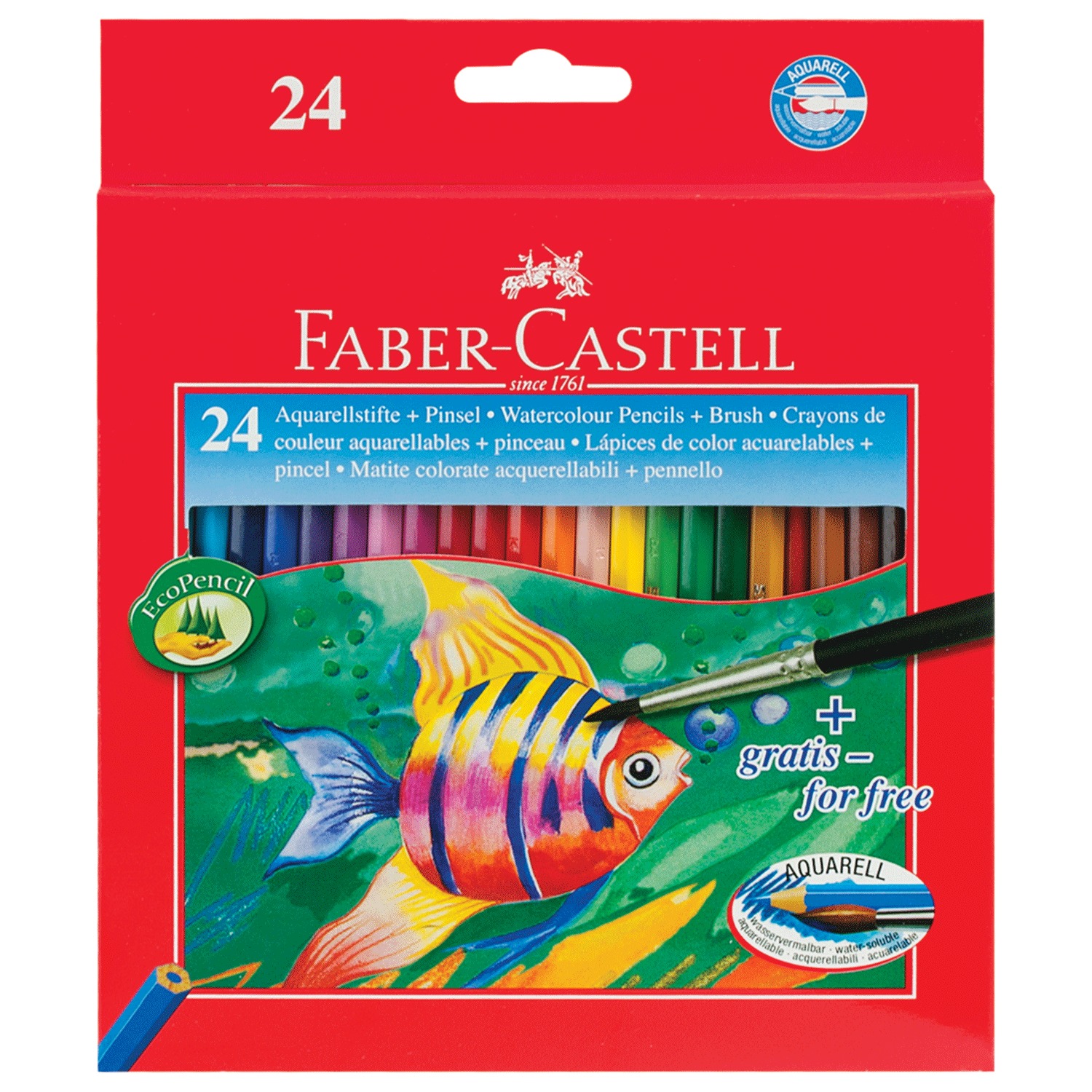 Карандаши цветные акварельные FABER-CASTELL "Colour Pencils", 24 цвета ...