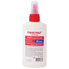 Клей канцелярский ОФИСМАГ (для бумаги, картона), 65 г, скользящий аппликатор, 225941