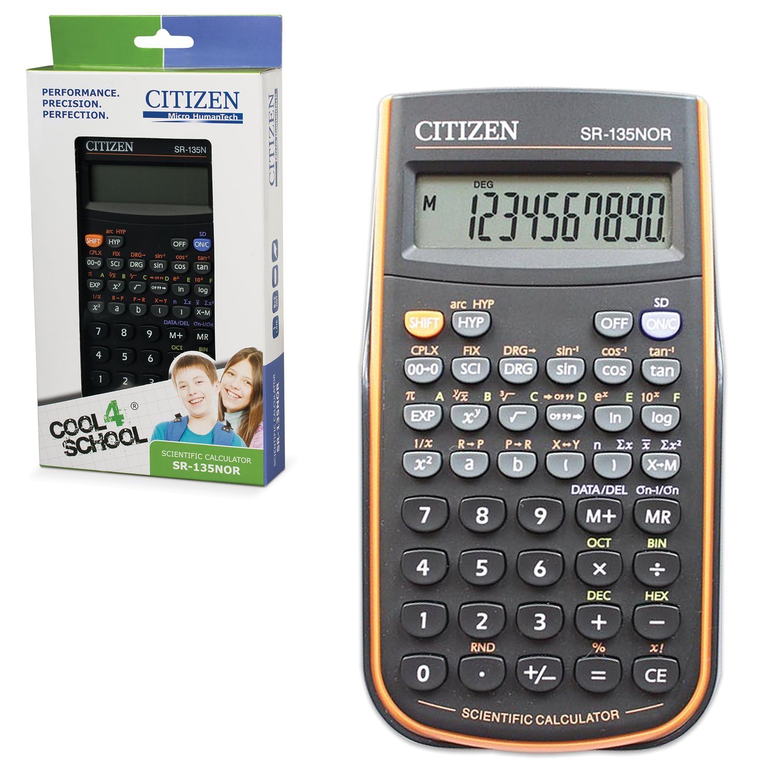 Калькулятор инженерный CITIZEN SR-135NORCFS (154х84 мм), 128 функция, 8 ...