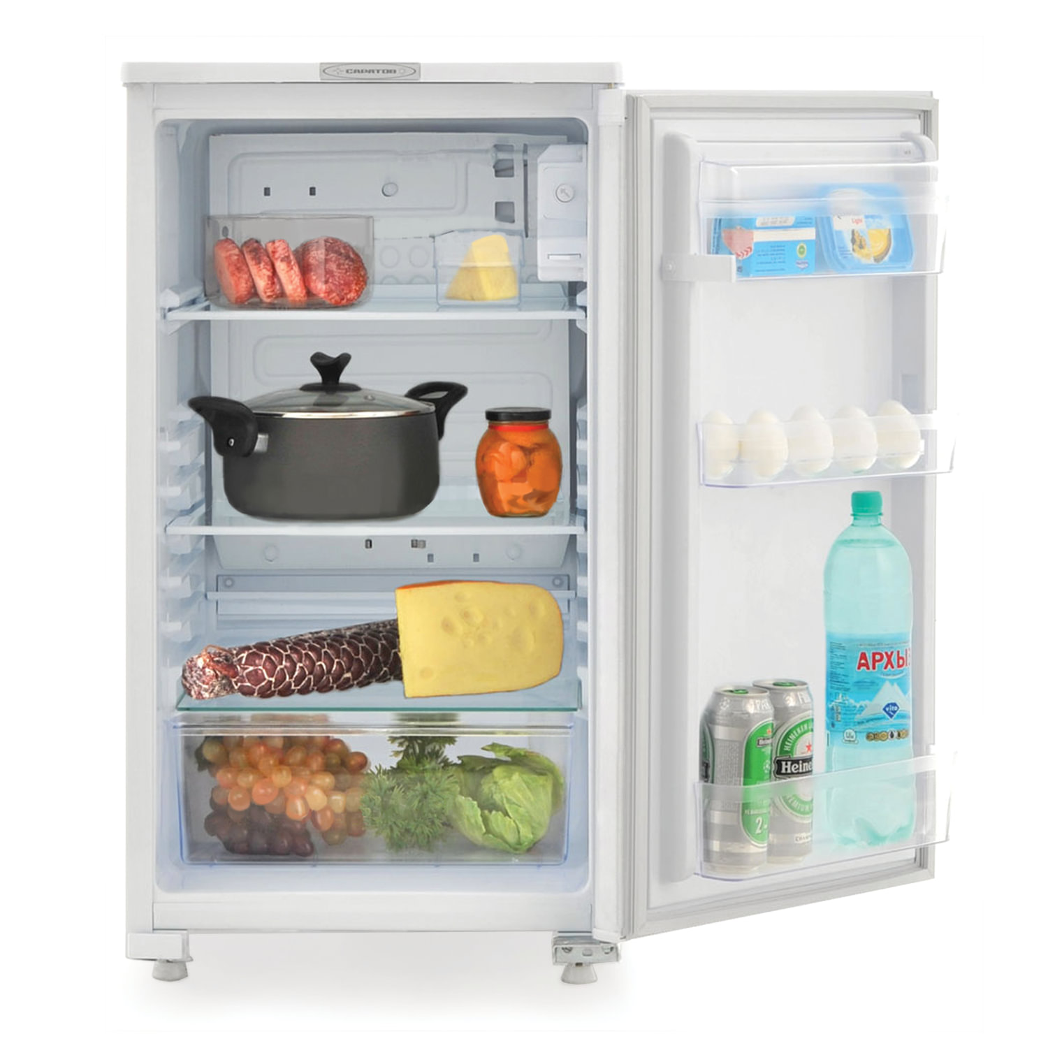 Холодильник САРАТОВ 550 КШ-122/0, общий объем 122 л, без морозильной .