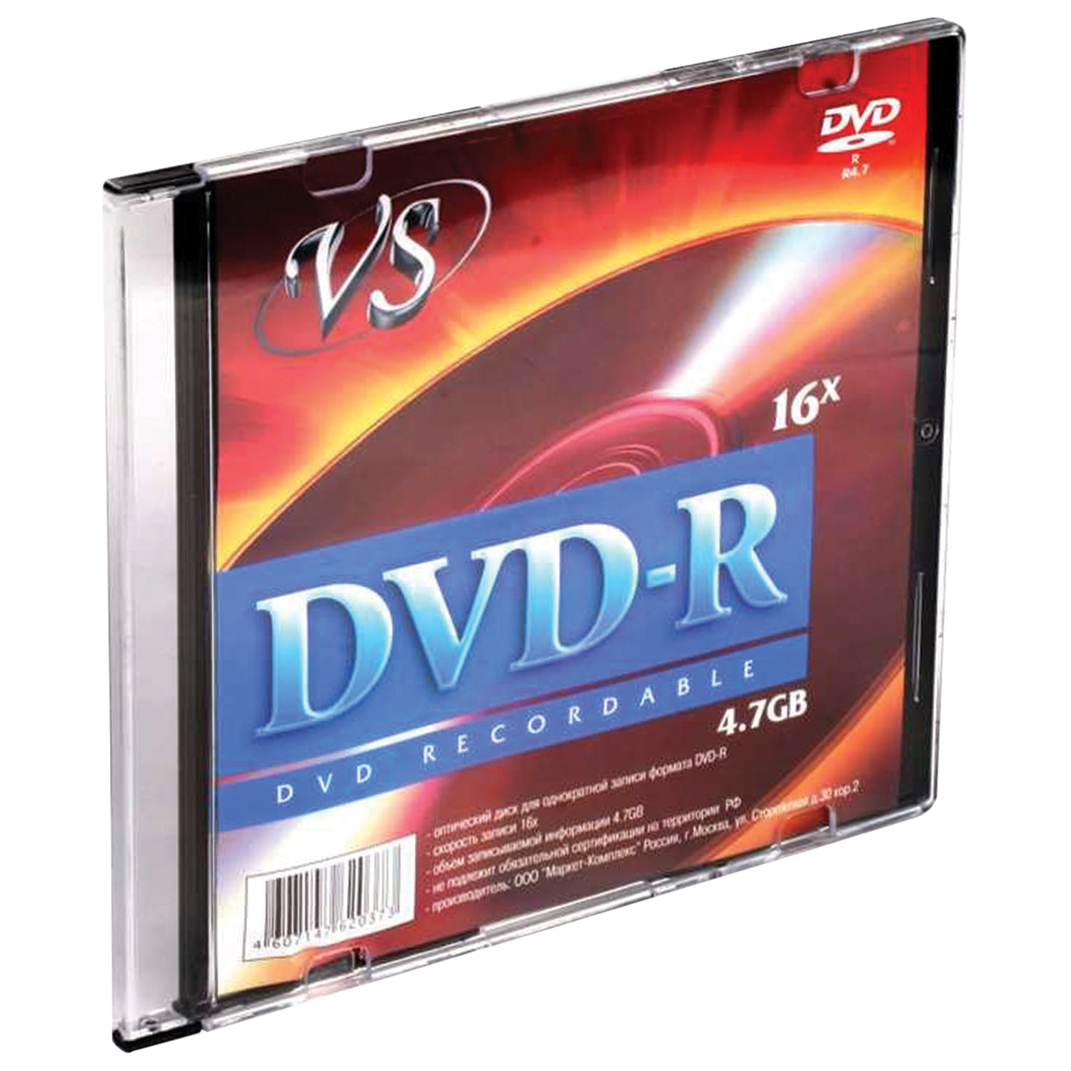 Диск DVD-R VS, 4,7 Gb, 16x, Slim Case, VSDVDRSL01 - купить на cайте ...