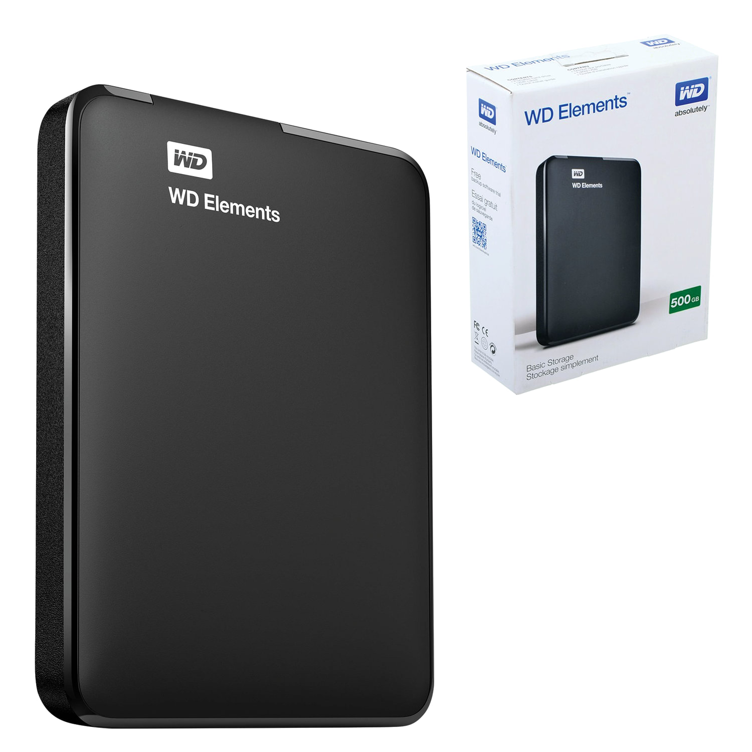 Внешний жесткий диск WD Elements Portable 500GB, 2.5", USB 3.0, черный ...