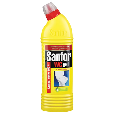 Средство для уборки туалета 1 кг, SANFOR WC gel (Санфор гель) "Лимонный ...