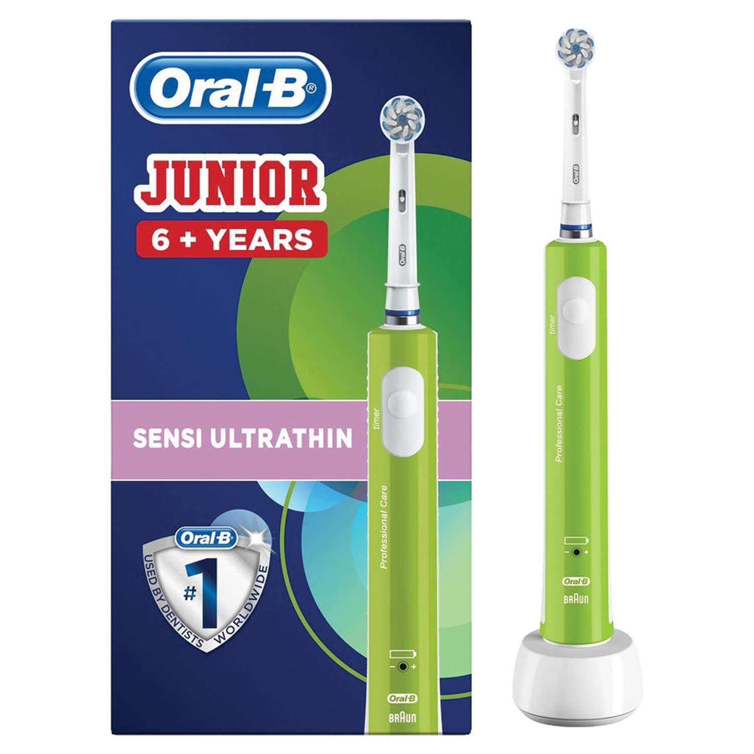 Зубная щетка электрическая детская ORAL-B (Орал-би) "Junior", 6+ лет ...