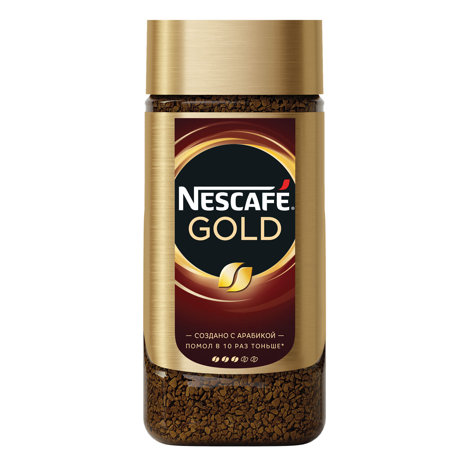 Кофе молотый в растворимом NESCAFE (Нескафе) "Gold", сублимированный ...