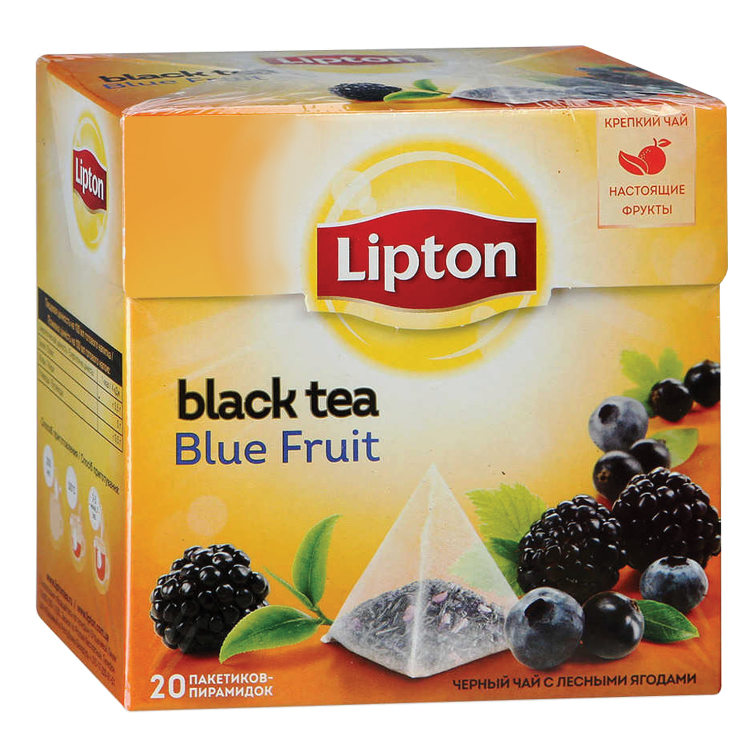 Чай LIPTON (Липтон) "Blue Fruit", черный с ежевикой, смородиной и ...