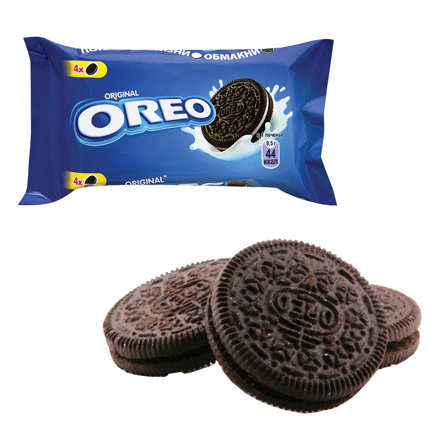 Печенье OREO (Орео) шоколадное, начинка из ванильного крема, 38 г ...