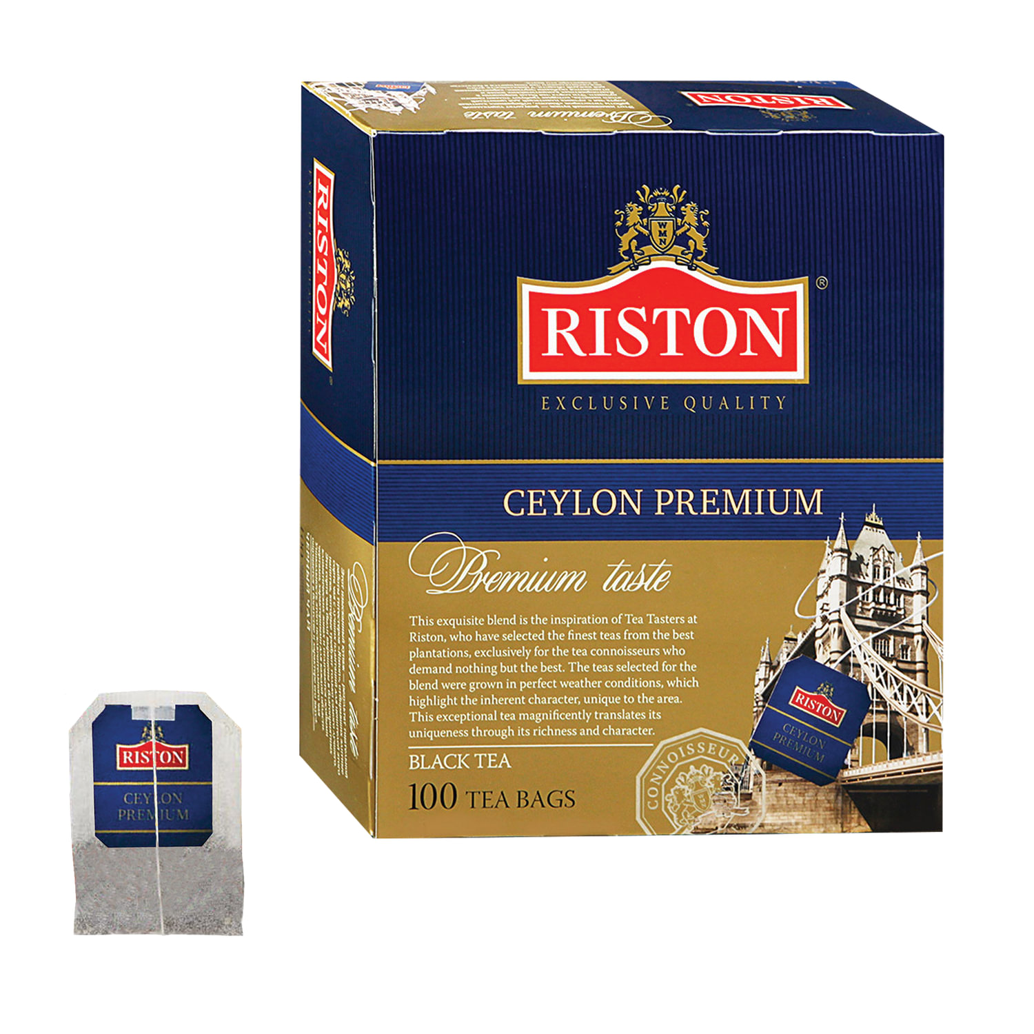 Чай RISTON (Ристон) "Ceylon Premium", черный, 100 пакетиков по 2 г ...