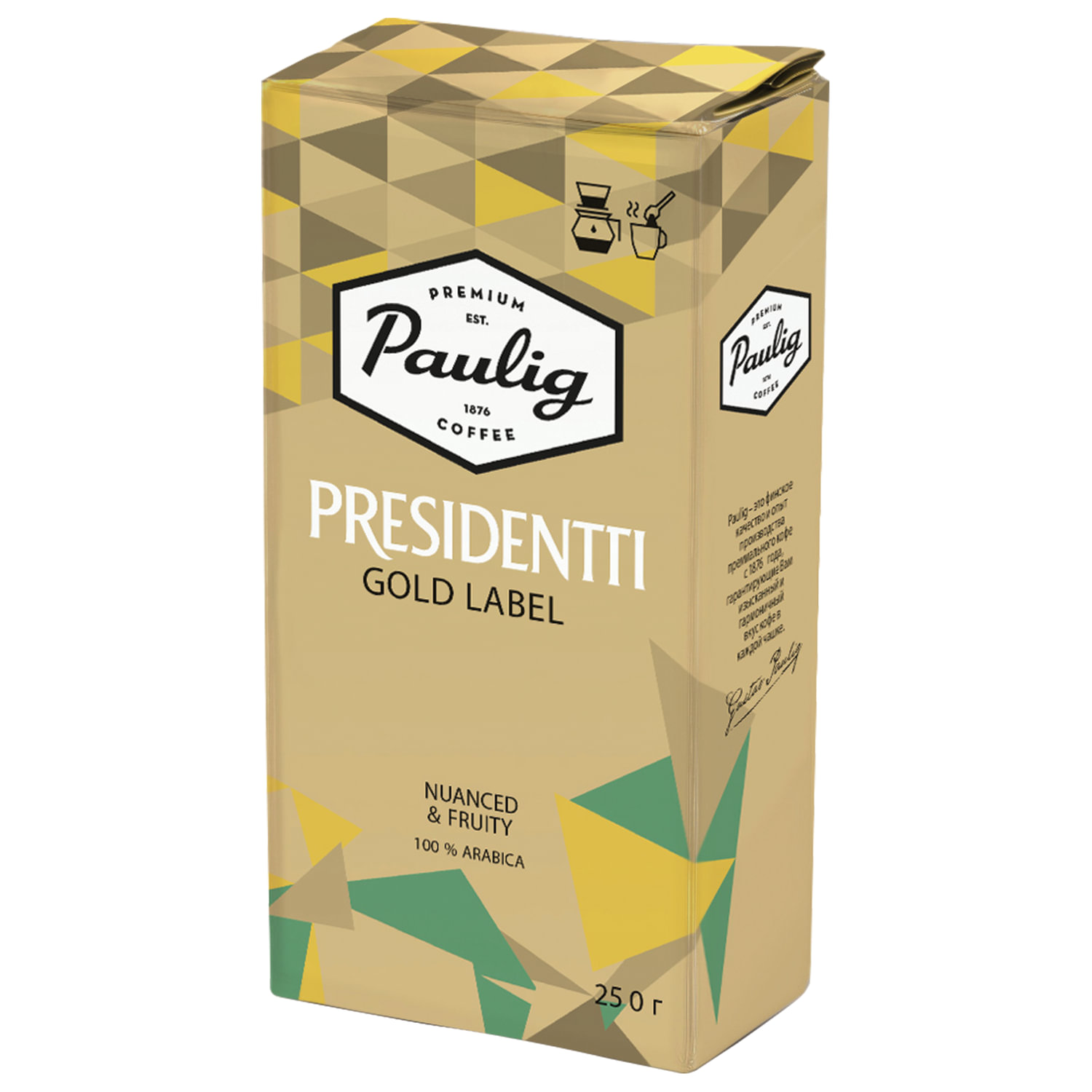 Кофе молотый PAULIG (Паулиг) "Presidentti Gold Lable", натуральный, 250 ...