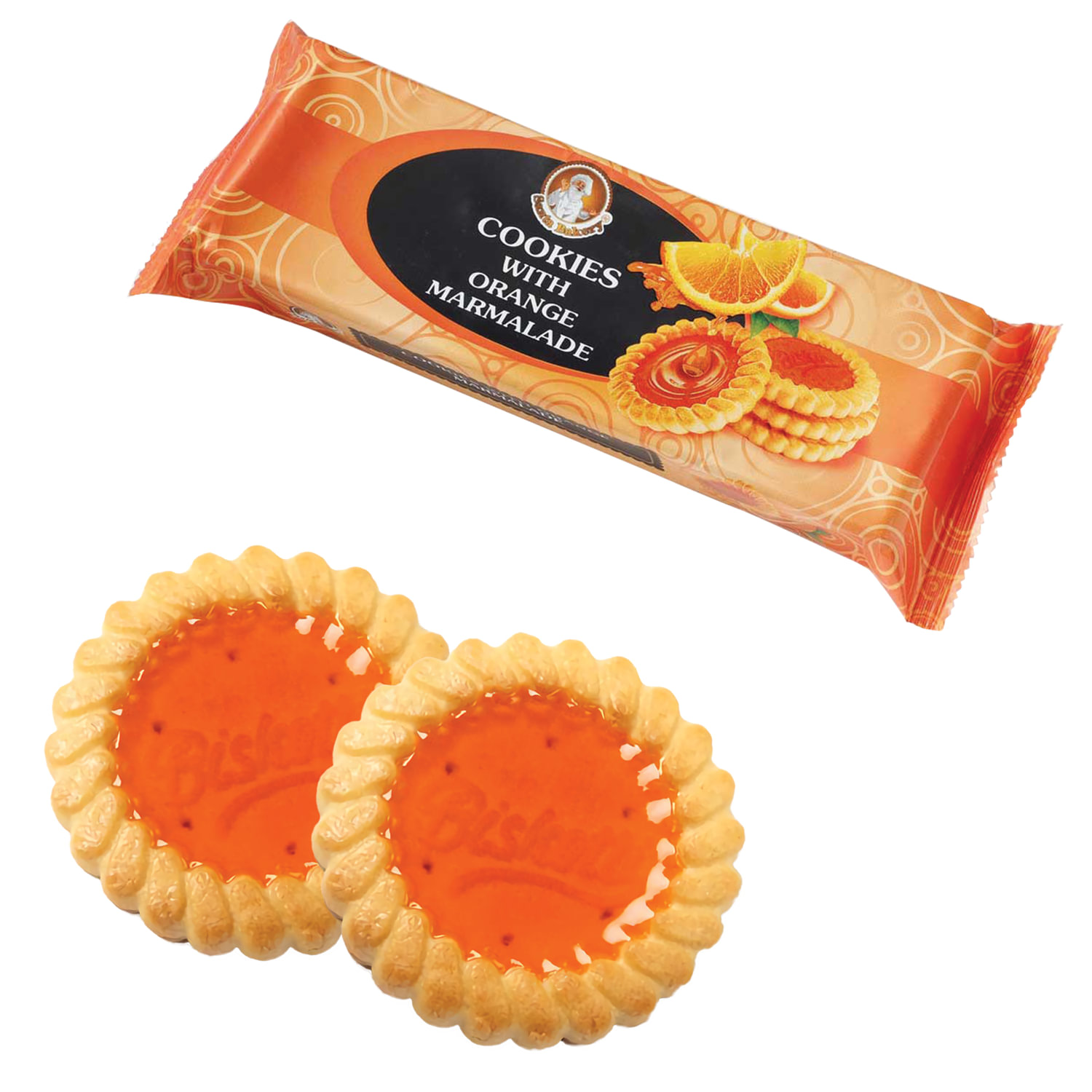Печенье SANTA BAKERY, с апельсиновым мармеладом, сдобное, 100 г ...