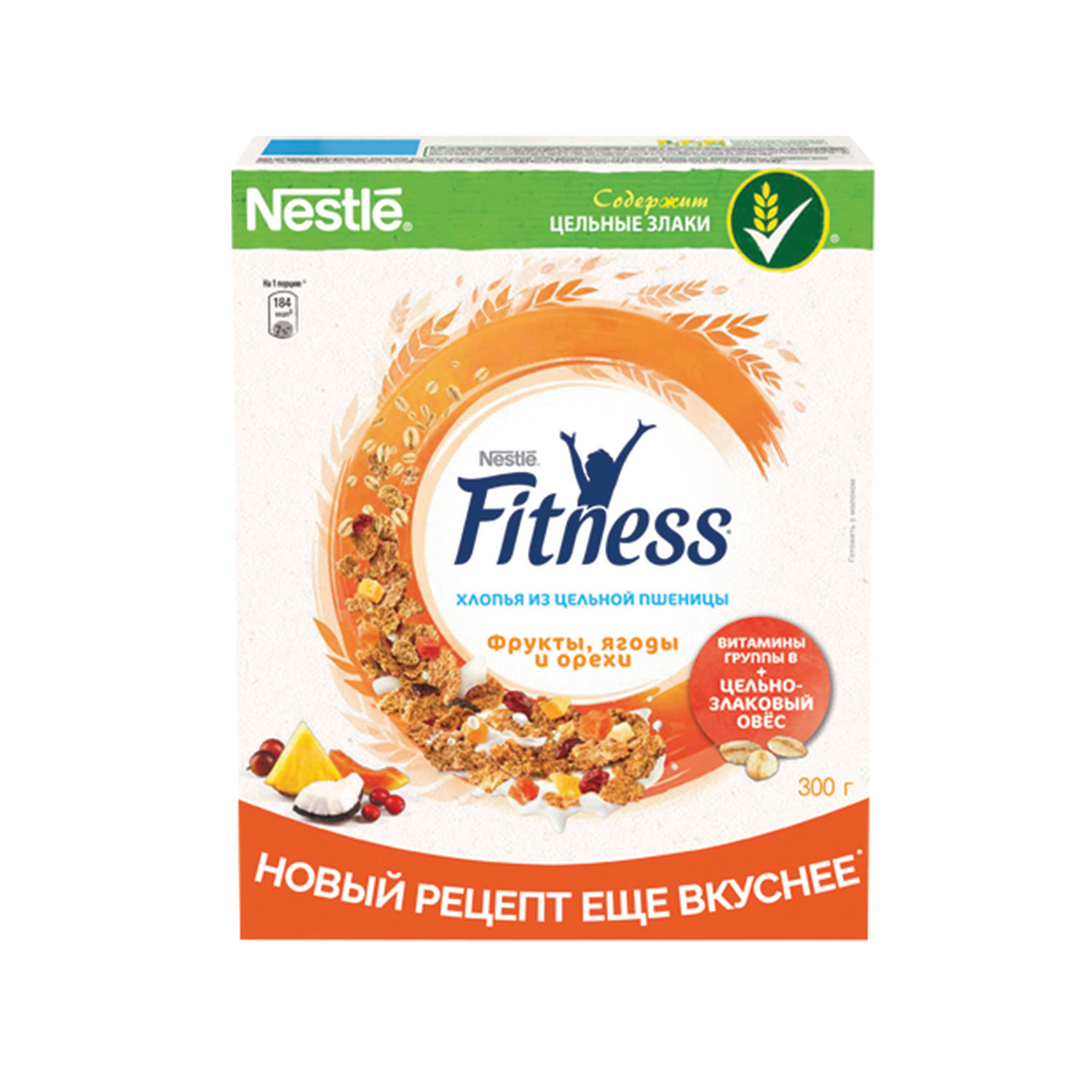 Хлопья NESTLE FITNESS (Нестле Фитнесс) из цельной пшеницы, с фруктами ...