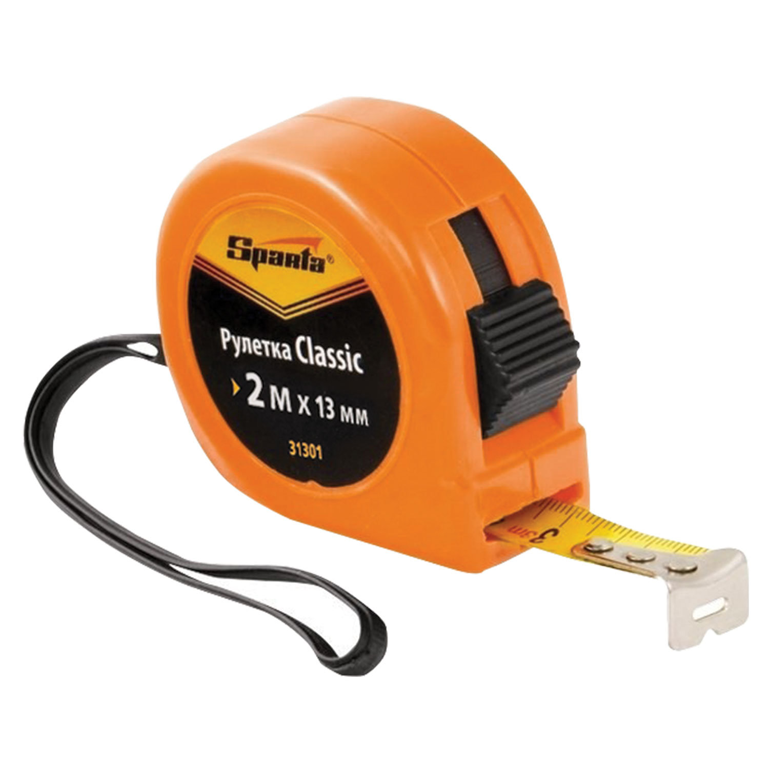 Рулетка измерительная 2,0 м х 13 мм, SPARTA Classic, пластиковый корпус ...